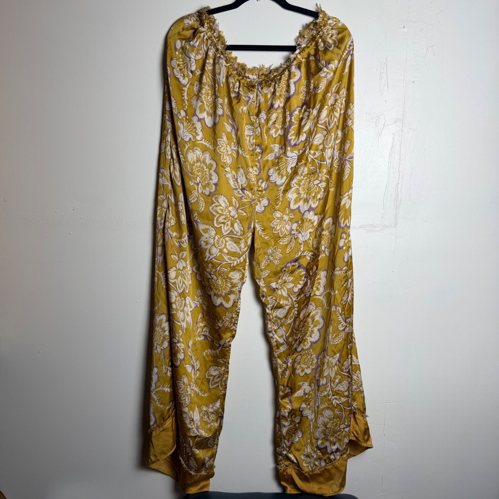 Free People Golden Combo Dreamy Days Pajama Set Oversized Wide Leg - Picture 4 of 13